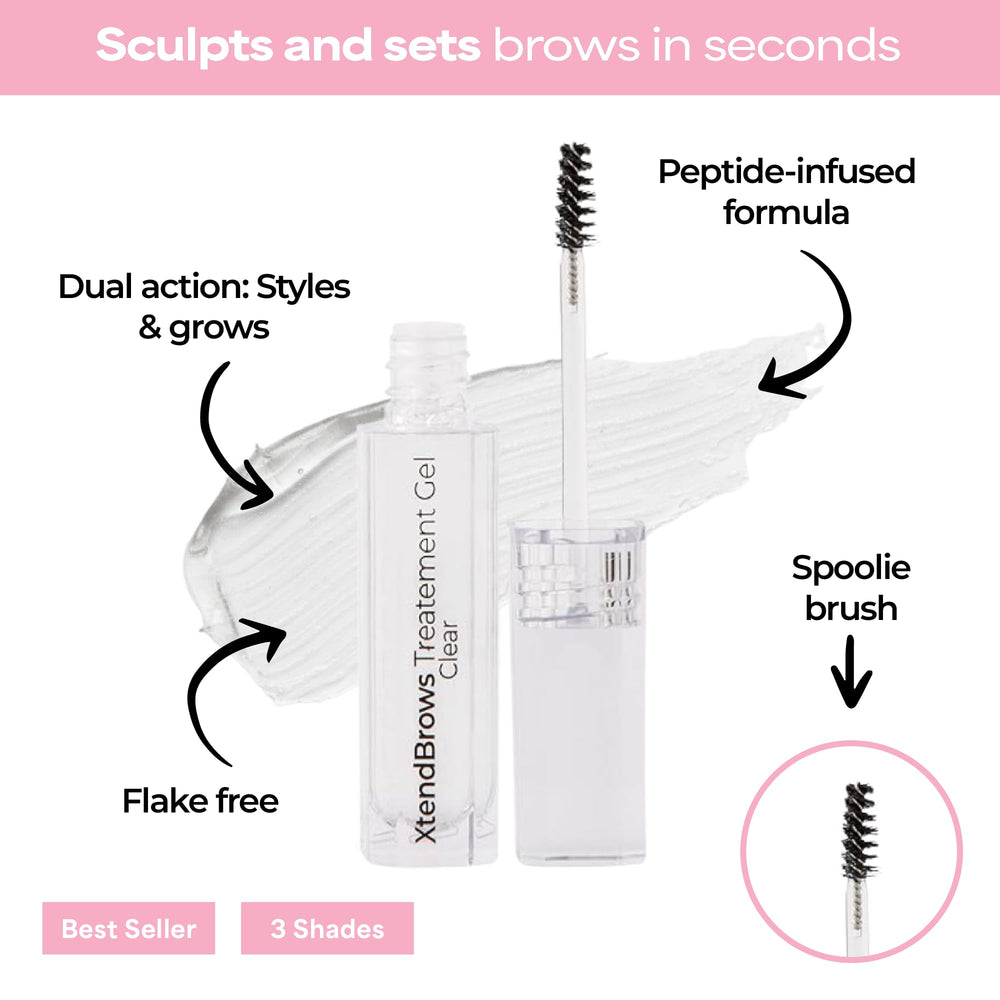 XtendBrows with Pro-Vitamin B5 softens and supports brows.