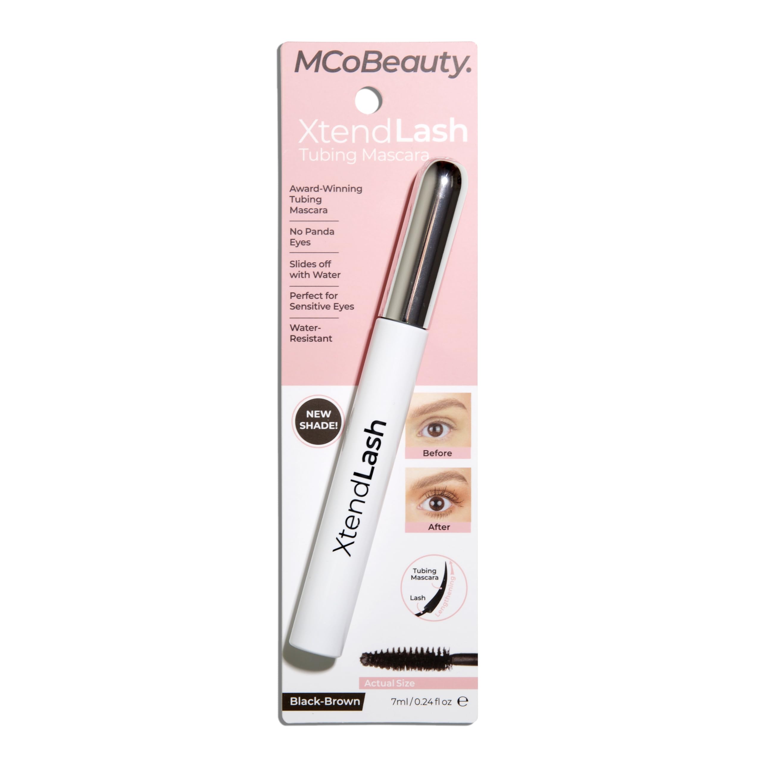 MCoBeauty Xtendlash water-resistant finish stays put from day to night.