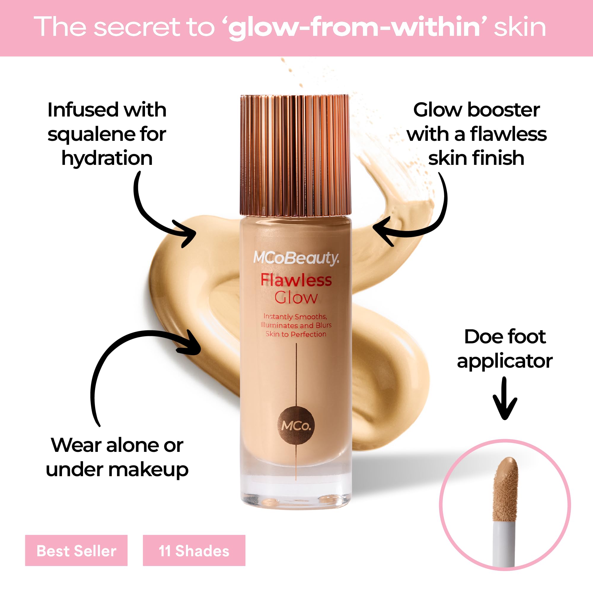 MCoBeauty Flawless Glow as a tinted base under foundation for luminosity