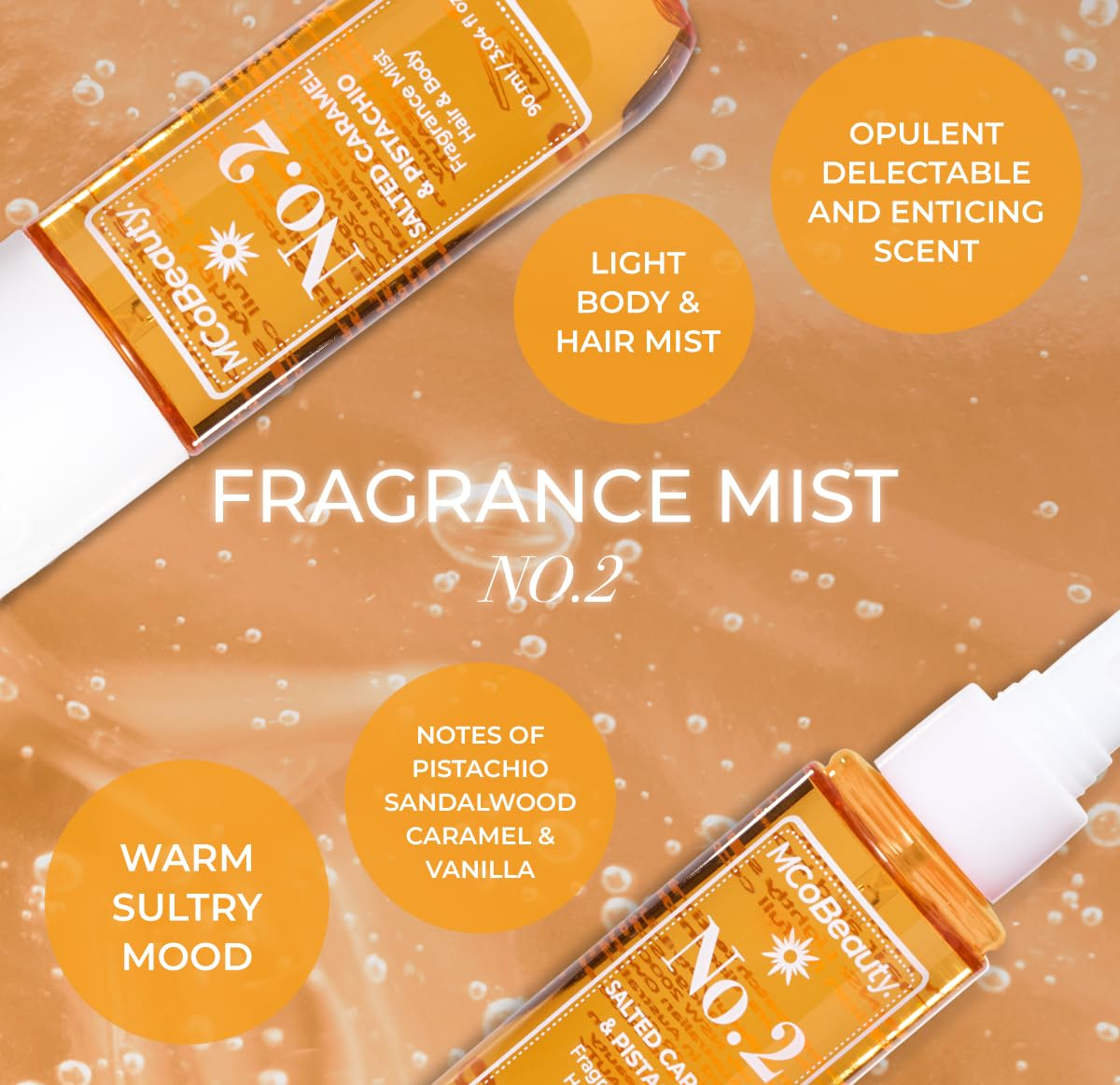 MCoBeauty Fragrance Mist No.2 day-to-night scent in portable bottle.