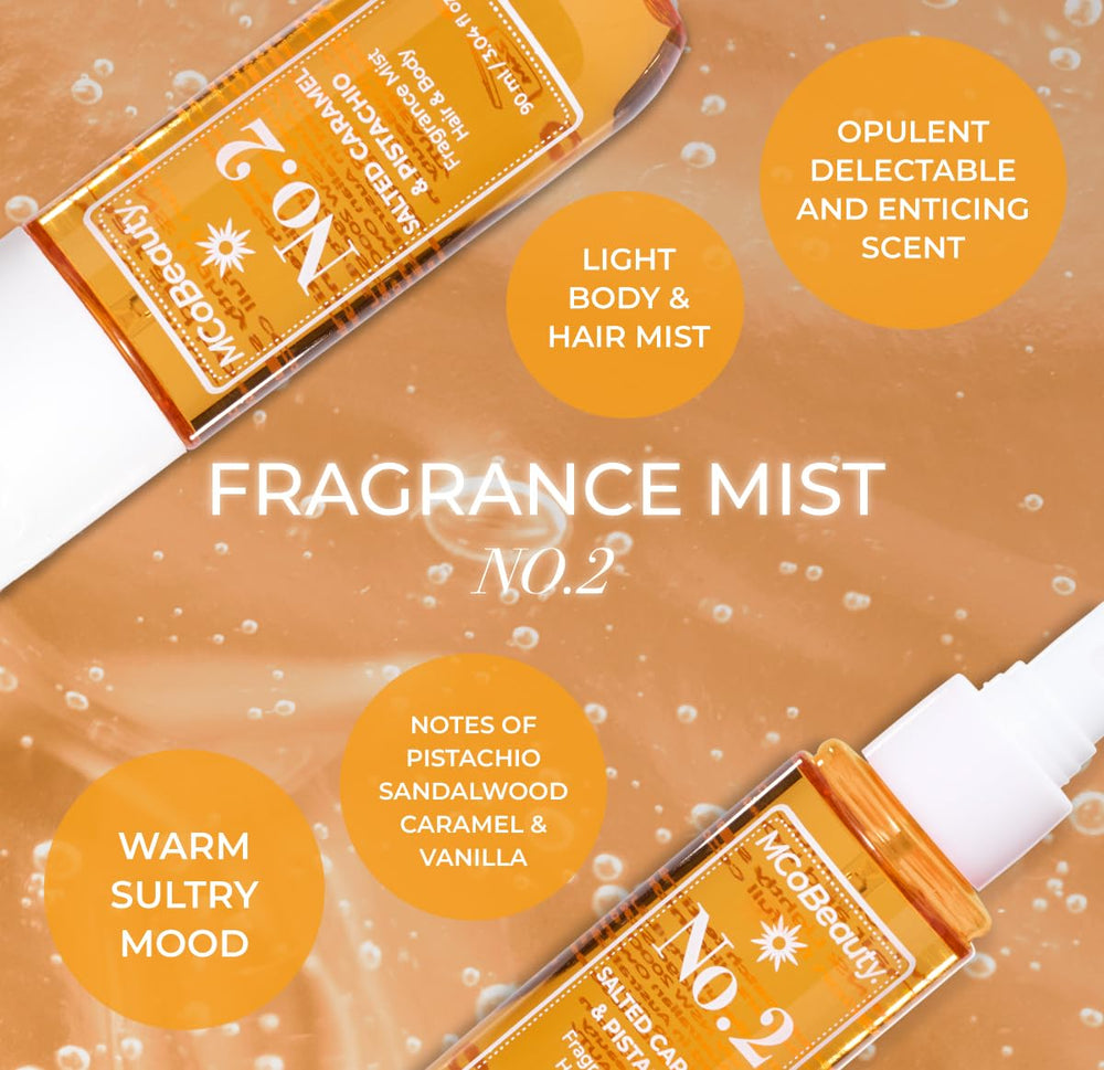MCoBeauty Fragrance Mist No.2 day-to-night scent in portable bottle.