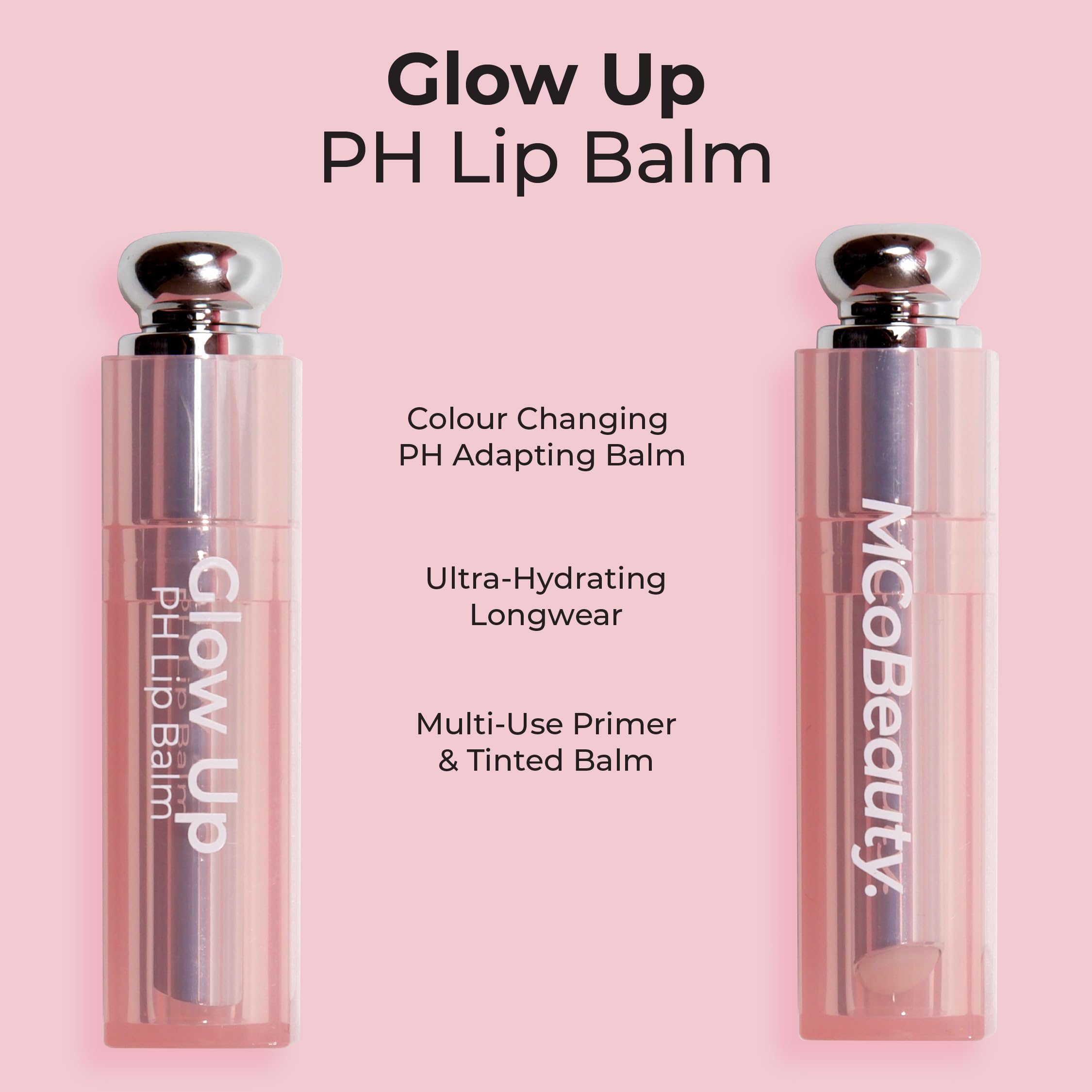 MCoBeauty Glow Up lip balm glides on with silky texture