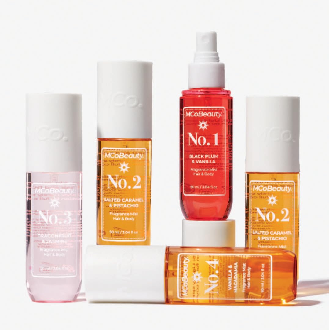 MCoBeauty hair and body mist in use for on-the-go refreshment