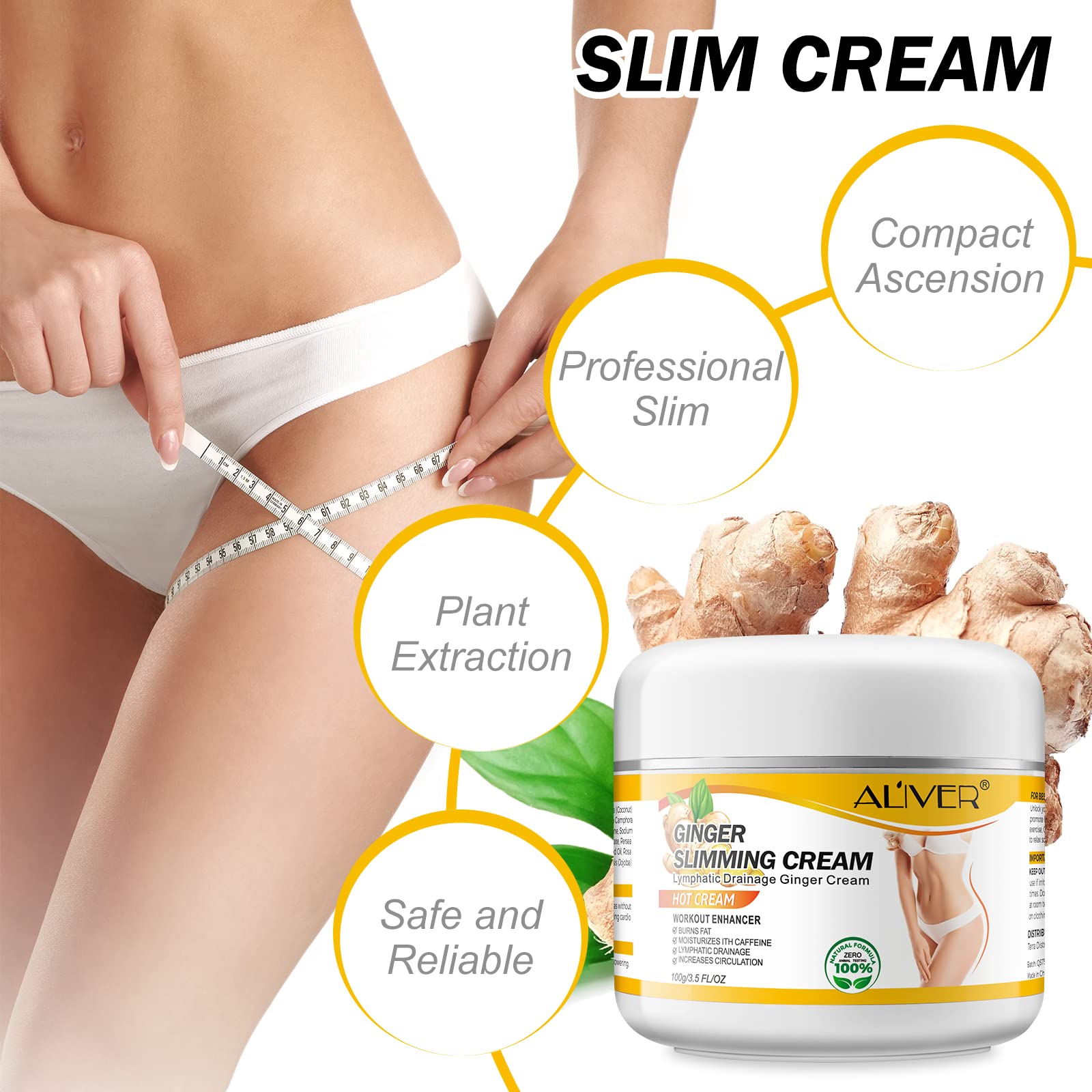 Mcukv Ginger Hot Sweat Enhancer bottle back view highlighting natural ingredients
