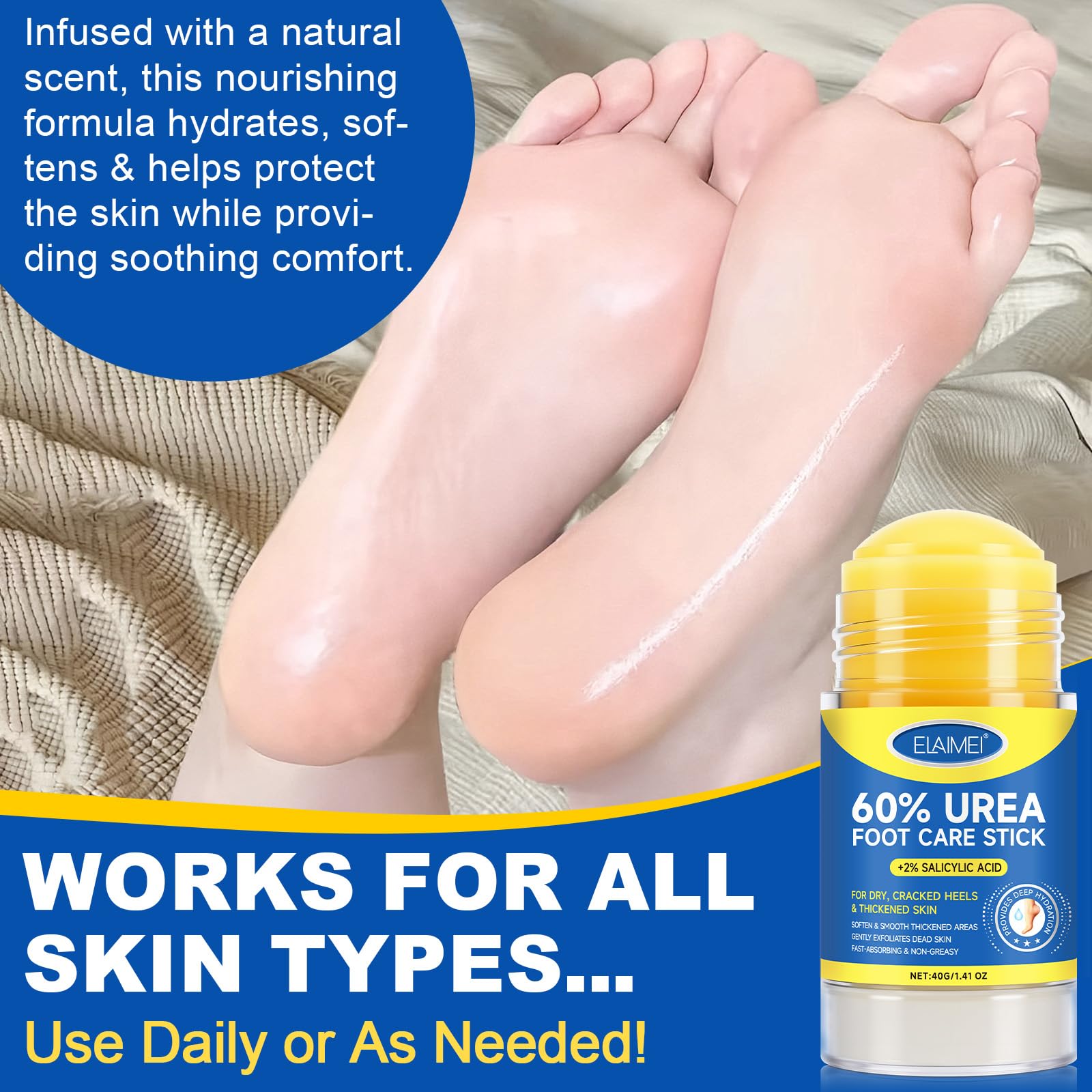 Mcukv sensitive-skin friendly formula smooths rough patches without irritation.
