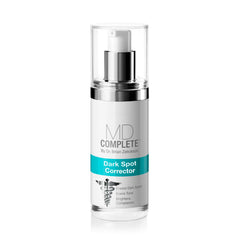 MD Complete dark spot corrector bottle highlighting brighter, even skin tone potential