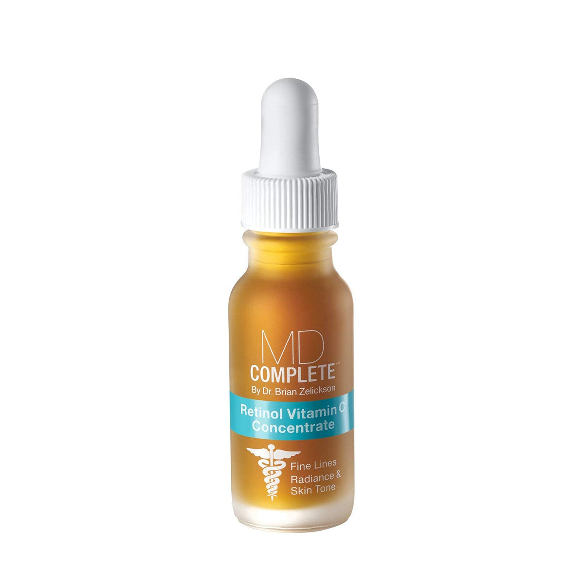 MD Complete Retinol Vitamin C Serum bottle showing potent formula for brighter skin tone