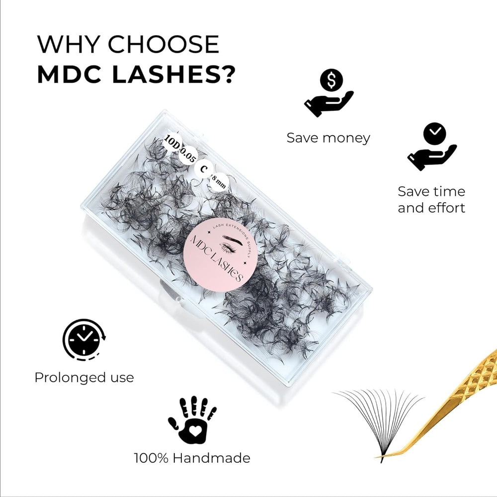 MDC LASHES easy Dip-and-place premade fans save time