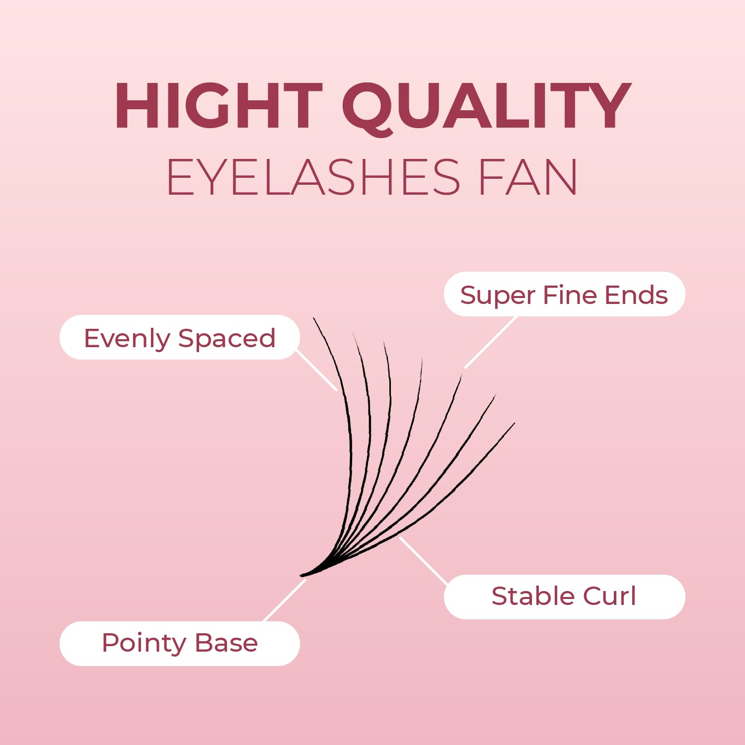 MDC Lashes Promade Fans 10-18mm length for customizable lash extensions