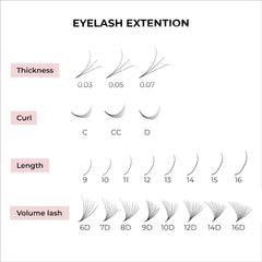 MDC LASHES premade fans with stable curl and uniform bases.