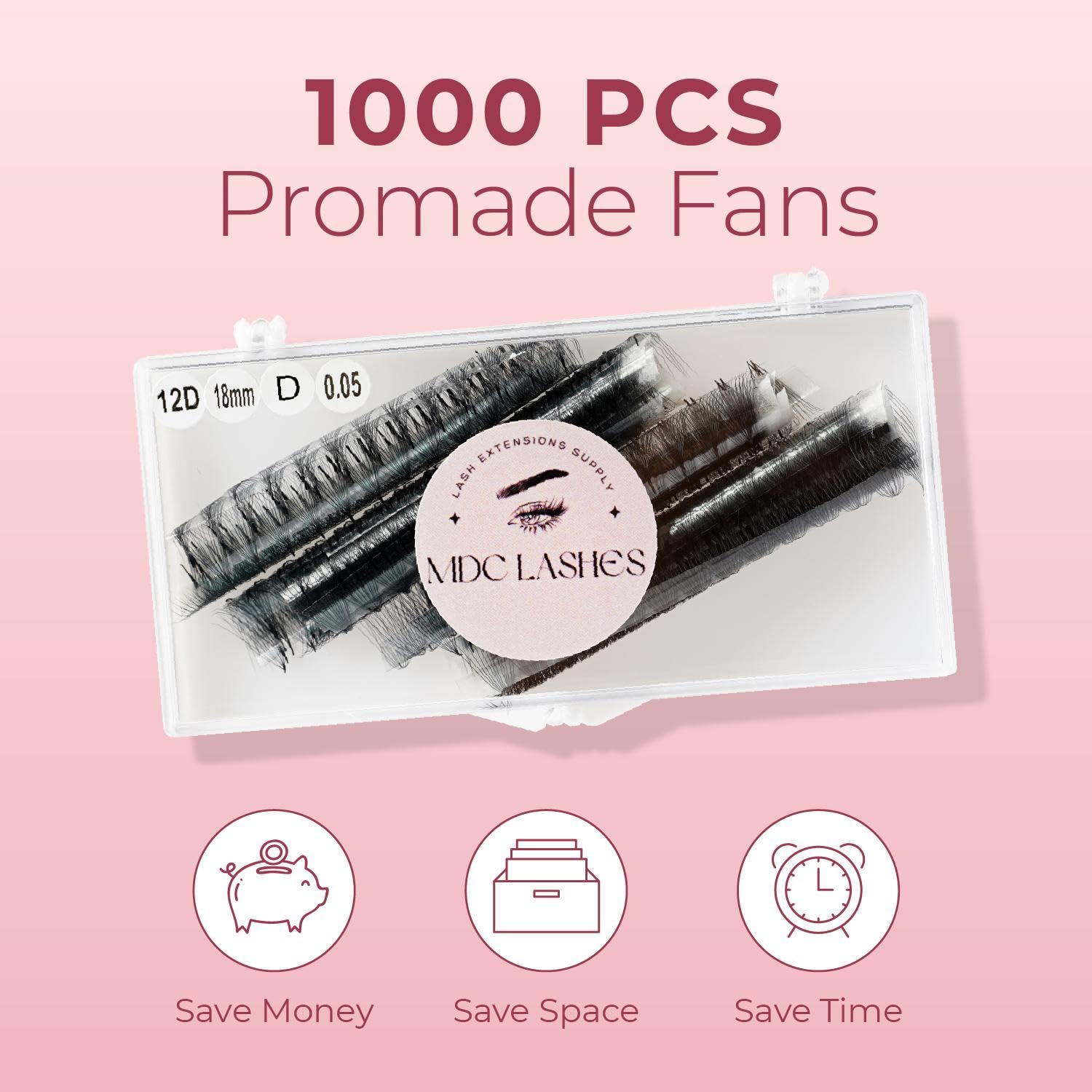 MDC LASHES promade fans thickness 0.05-0.07 mm for light wear