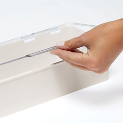 mdesign bedroom vanity storage beige organizer helps declutter cosmetics and skin care