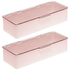 mdesign light pink clear box adds color while organizing daily essentials