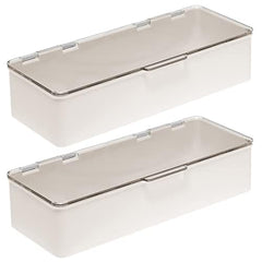 mdesign long plastic cosmetic storage organizer cream keeps cosmetics organized and within reach