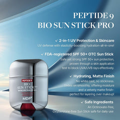 MDP Sunstick Pro being applied to the face for quick UV defense