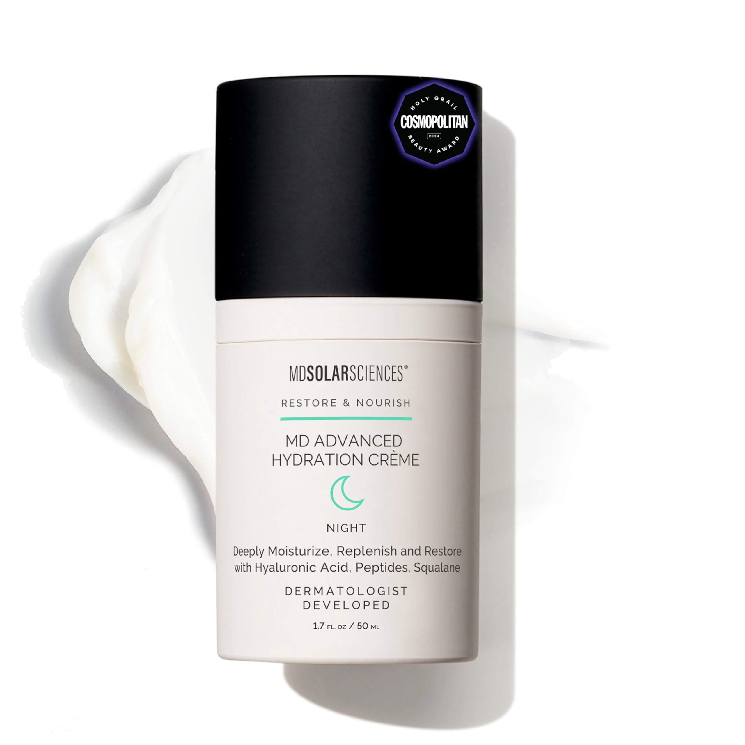 MDSolarSciences MD Advanced Hydration Crème bottle for overnight moisture