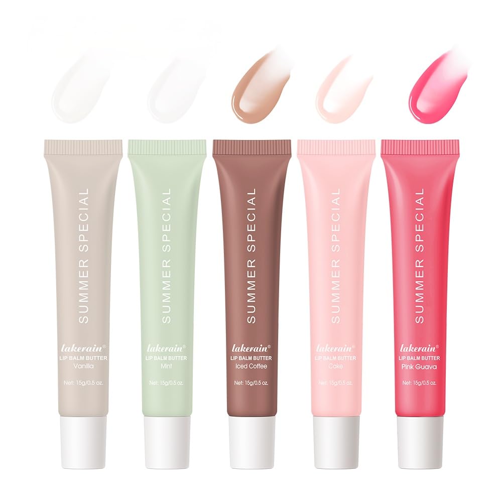 Mebeakin lip butter set packaging shows five compact balms for travel-friendly hydration.