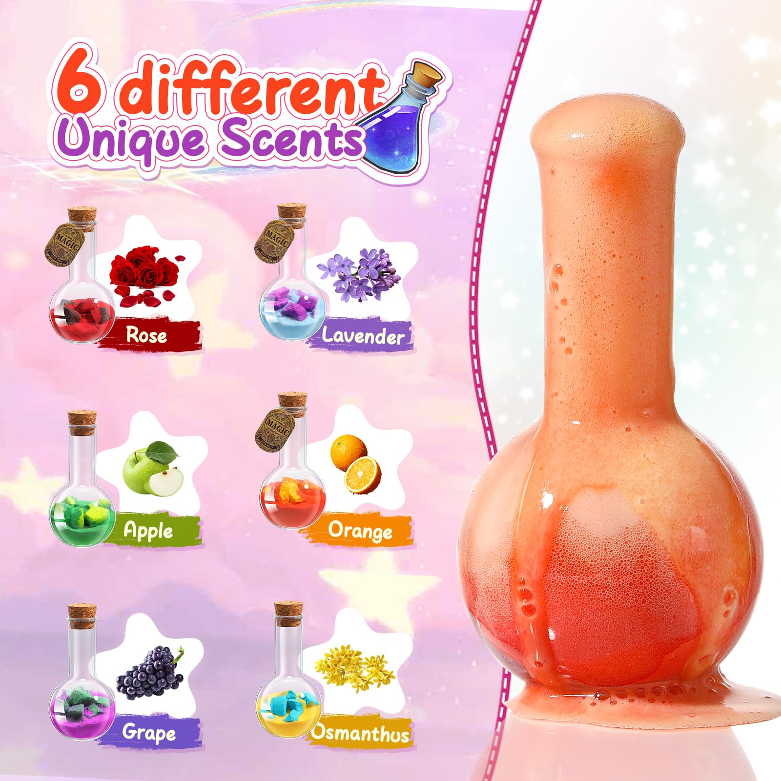 Bright foam and scent swirl as kids explore science-inspired bath potions with MeCids.