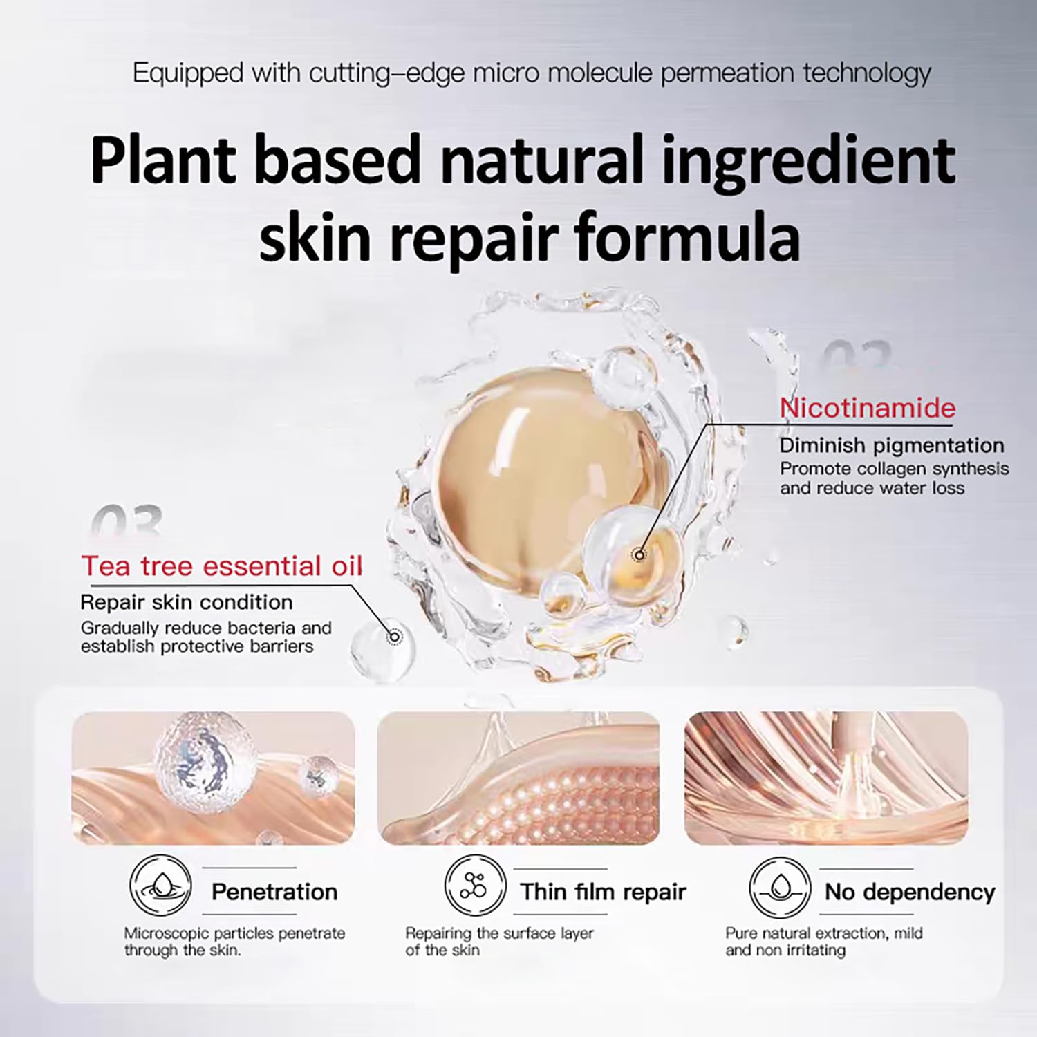 Mecncat multi-function serum close-up shows soothing, pore-minimizing potential