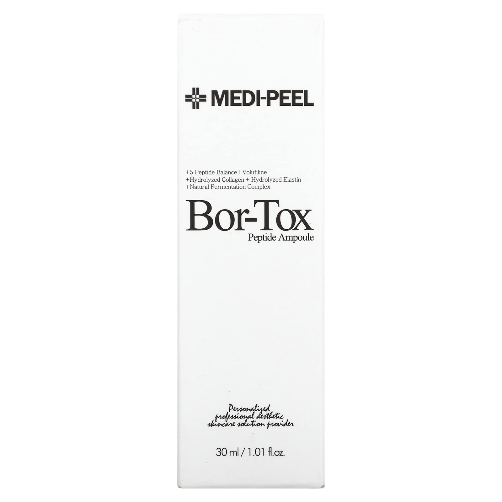 Medi-Peel ampoule dropper demonstrates sleek packaging for targeted anti-wrinkle care.