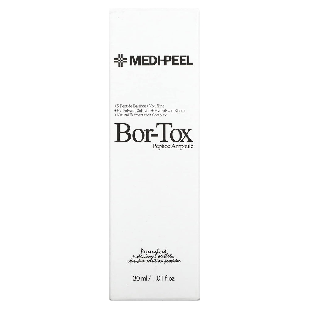 Medi-Peel ampoule dropper demonstrates sleek packaging for targeted anti-wrinkle care.