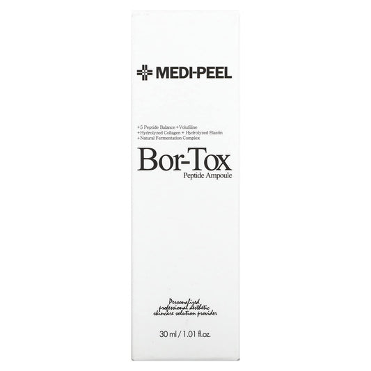 Medi-Peel ampoule dropper demonstrates sleek packaging for targeted anti-wrinkle care.