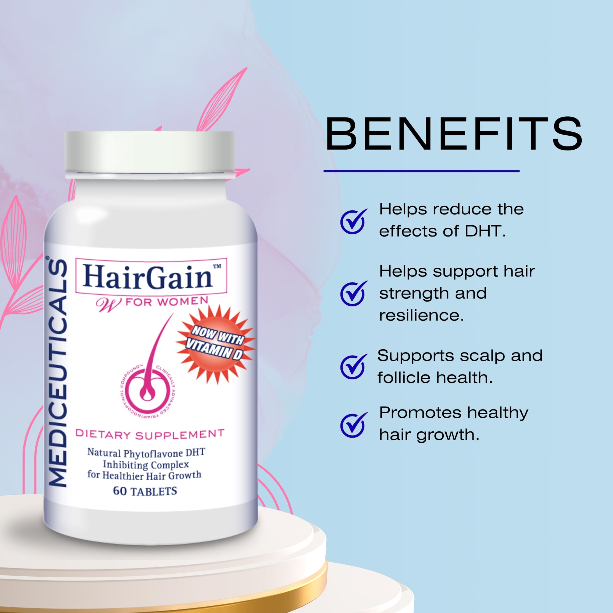 Mediceuticals Therapro HairGain capsules close-up for easy daily intake