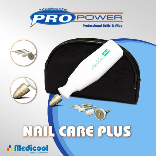 Medicool Nail Care Plus pedicure tools for callus removal and smooth shaping.