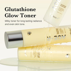 Texture close-up of Medicube Age-R Glutathione Glow Milky Toner showing milky hydration.