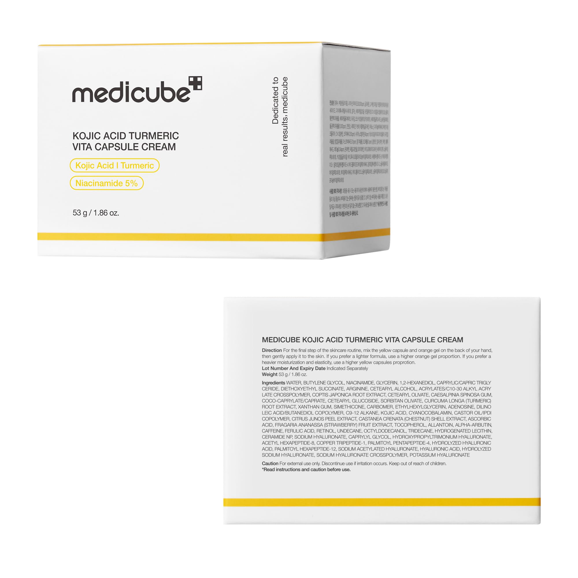 Fingertip application shows lightweight finish from Medicube capsule cream.