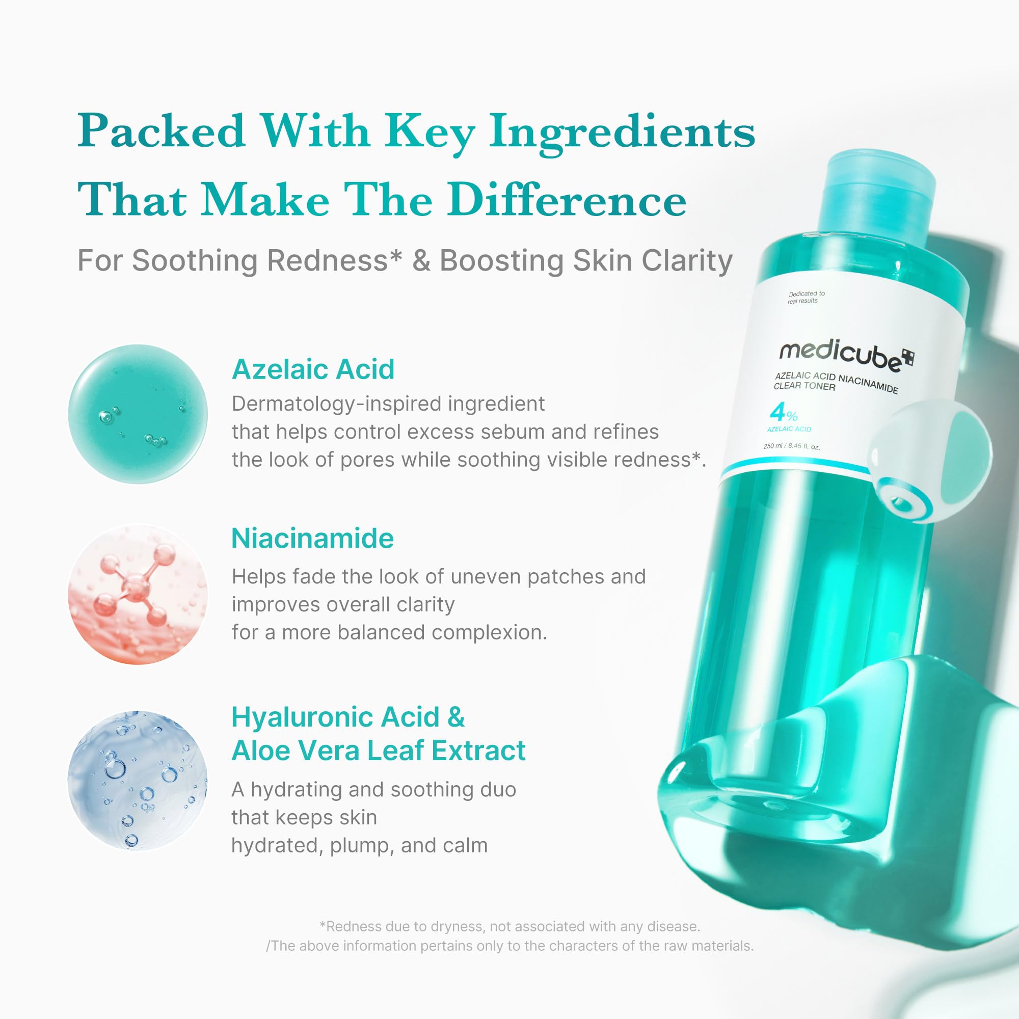 Medicube Toner texture on skin swatch demonstrating lightweight hydration
