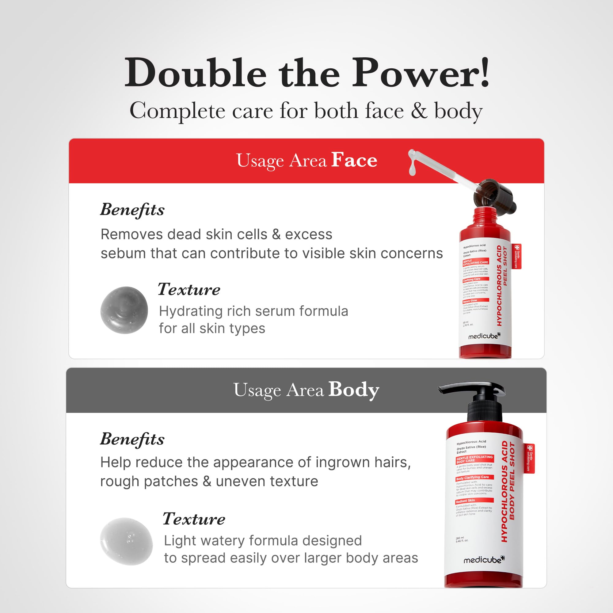Medicube Body Peel Shot after-application glow and refreshed feel