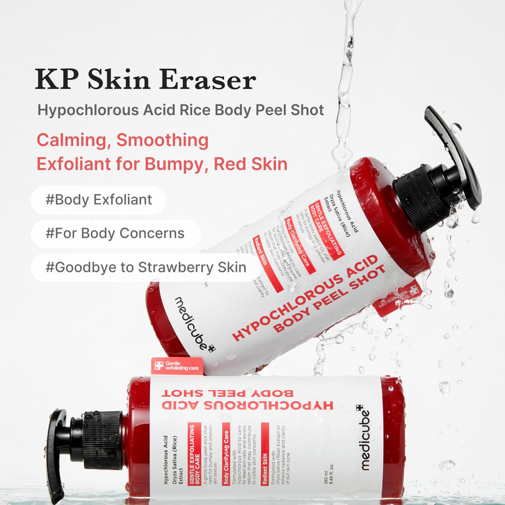 Medicube Body Peel Shot serum texture close-up highlighting lightweight hydration