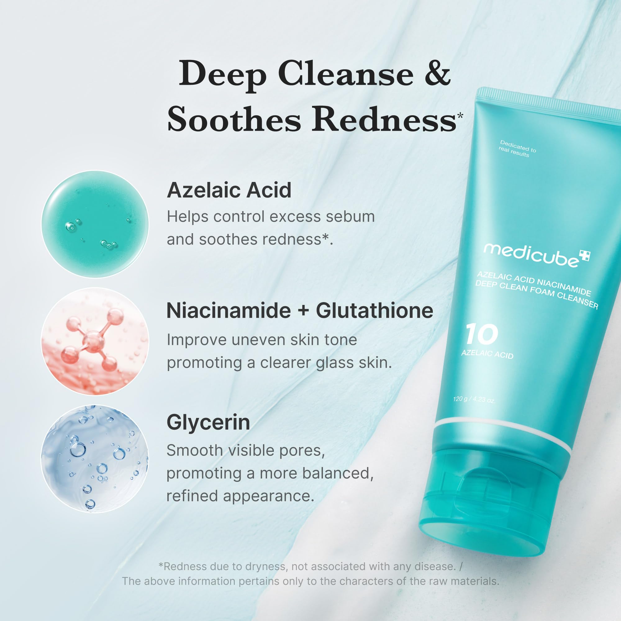 Medicube clarifying foam close-up ready to smooth skin texture.