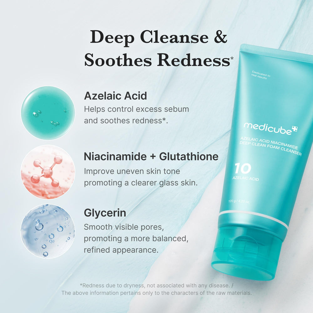 Medicube clarifying foam close-up ready to smooth skin texture.