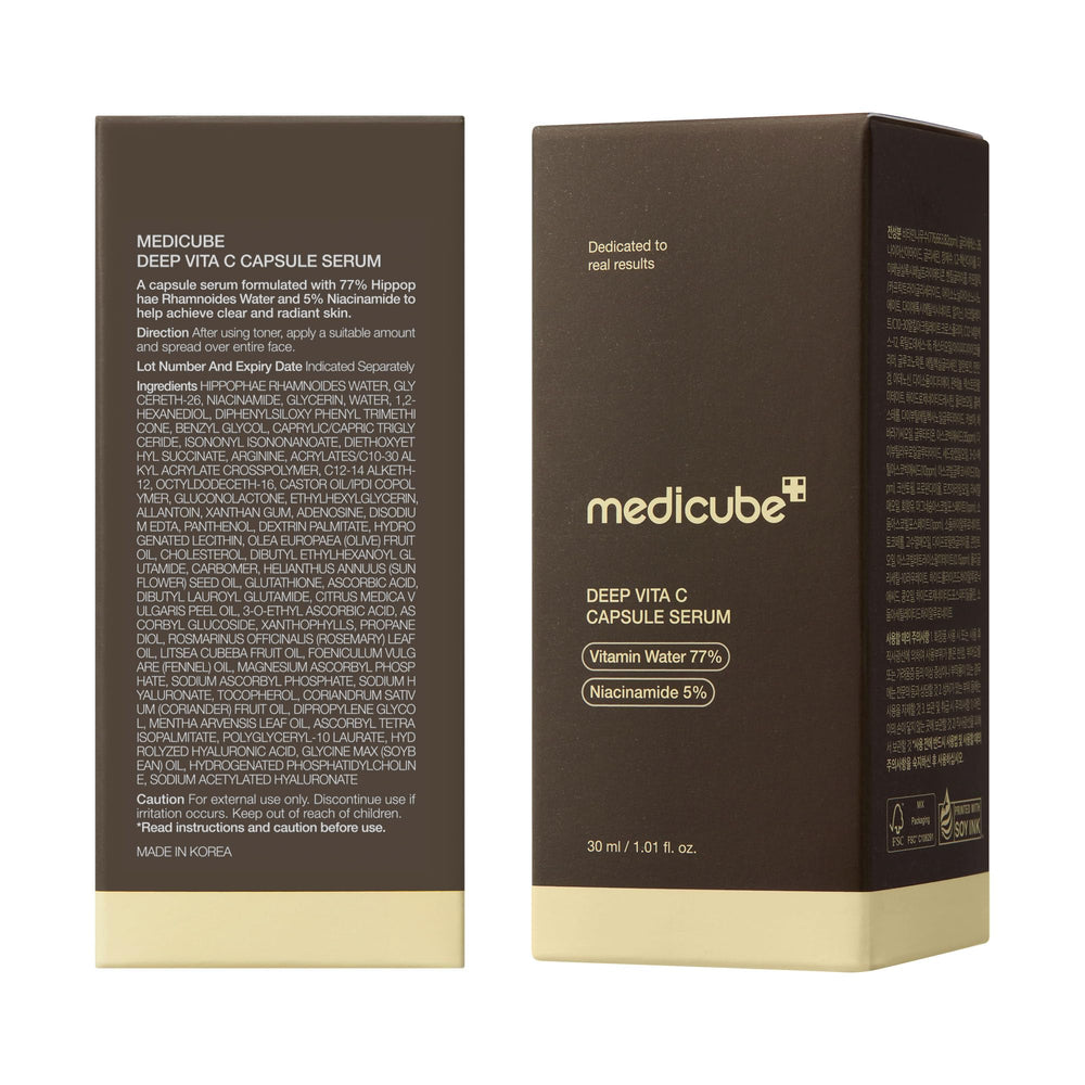 Medicube Deep Vitamin C Capsule Serum clinical testing badge on packaging