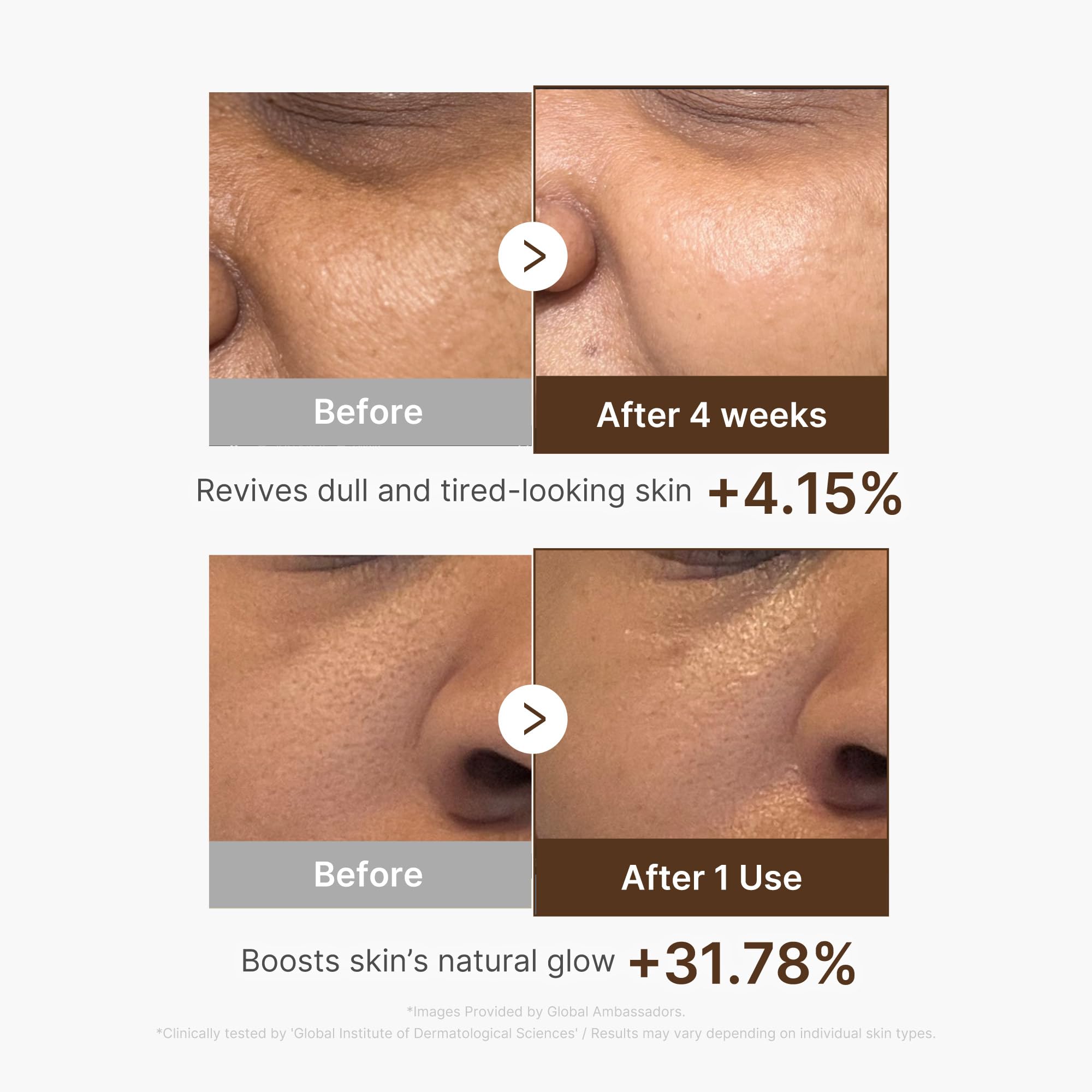 Medicube Deep Vitamin C Capsule Serum glow after absorption on skin