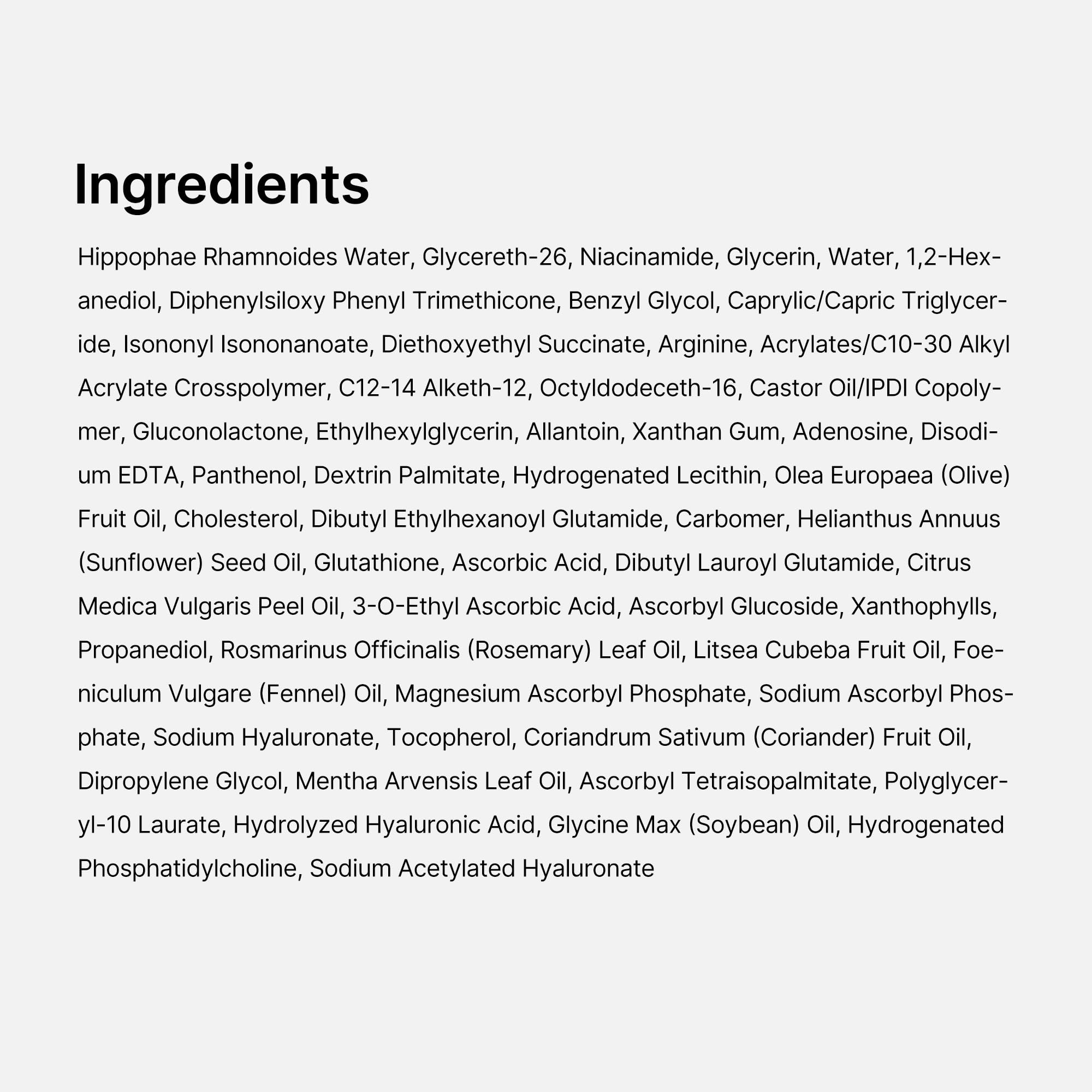 Medicube Deep Vitamin C Capsule Serum graphic of active ingredients and Niacinamide