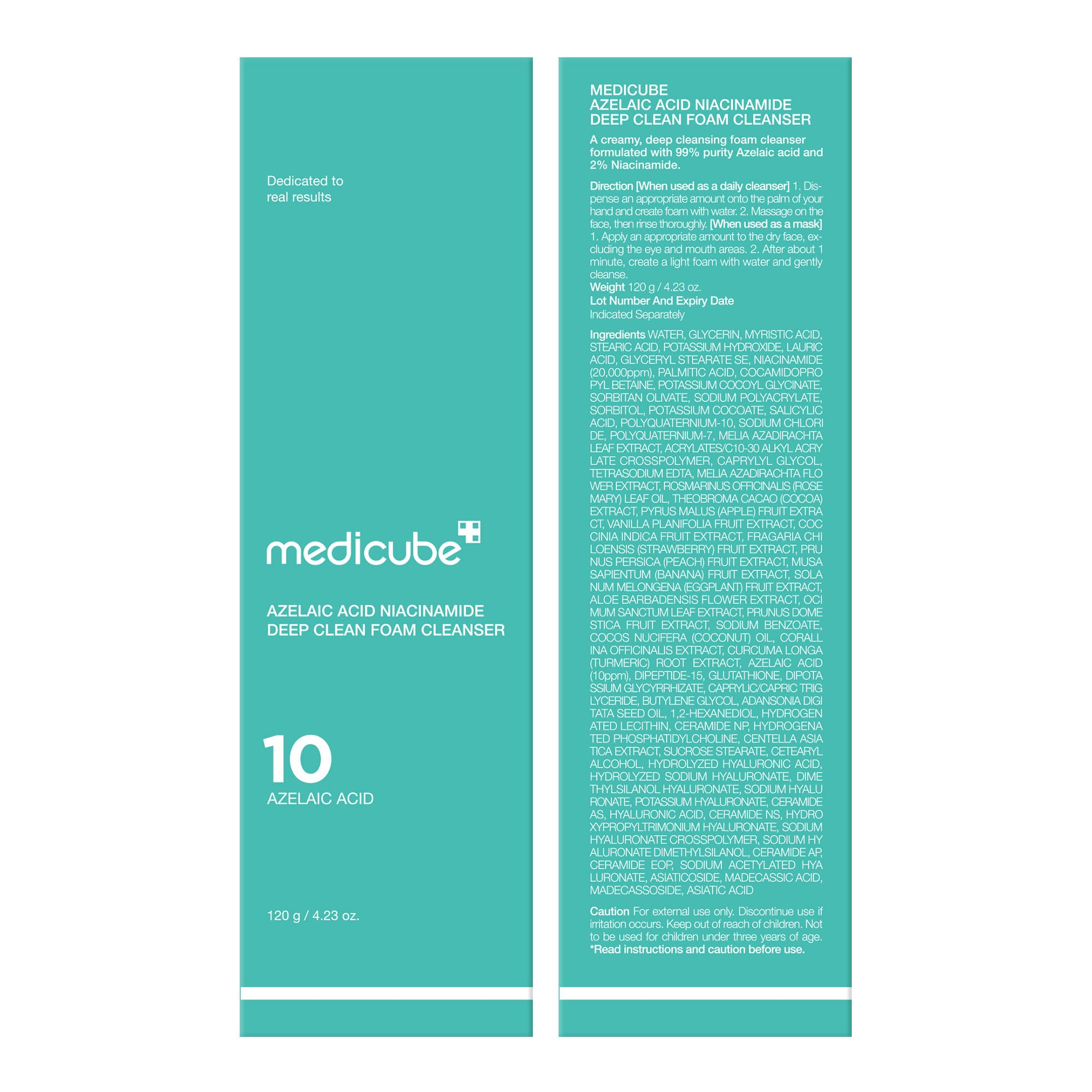 Medicube cleanser on bathroom counter ready for daily use.