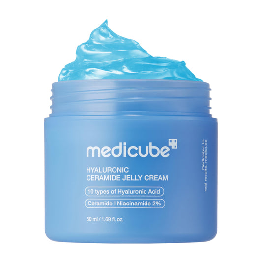 Medicube Jelly Cream bottle with Hyaluronic Acid delivering lasting hydration