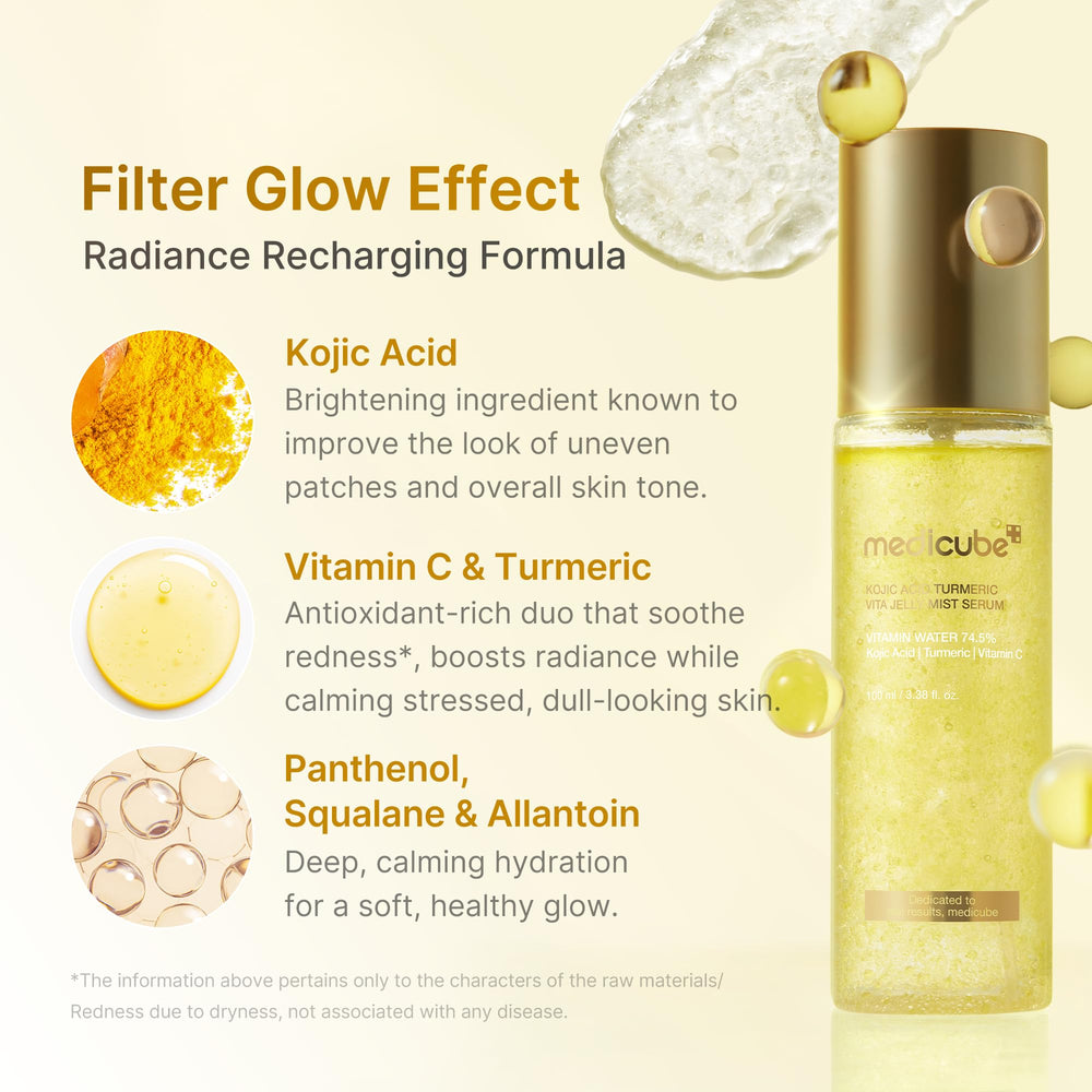 medicube Jelly Mist Serum texture close-up highlights jelly-to-serum transition.