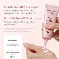 Medicube No Cast Just Glow eliminates white cast for all skin tones.