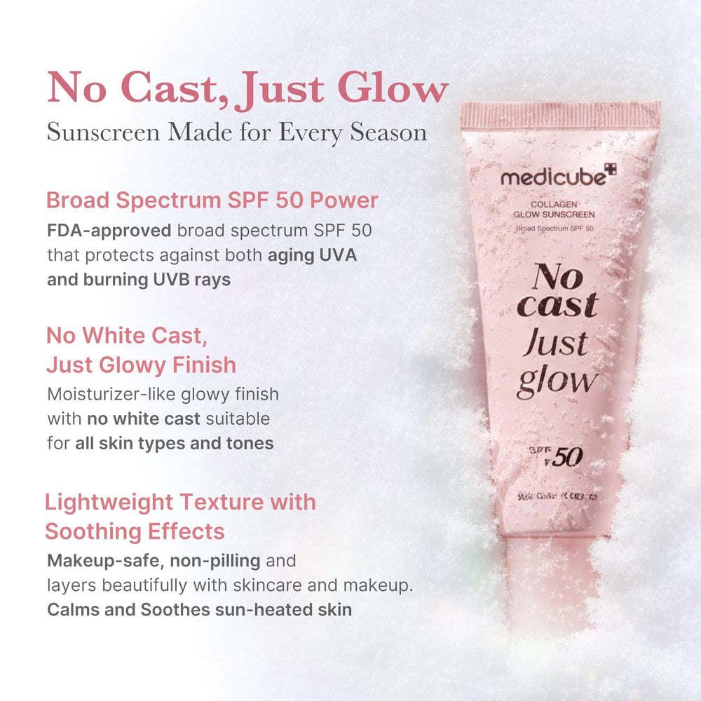 Medicube No Cast Just Glow pump bottle with smooth texture for easy daily application.