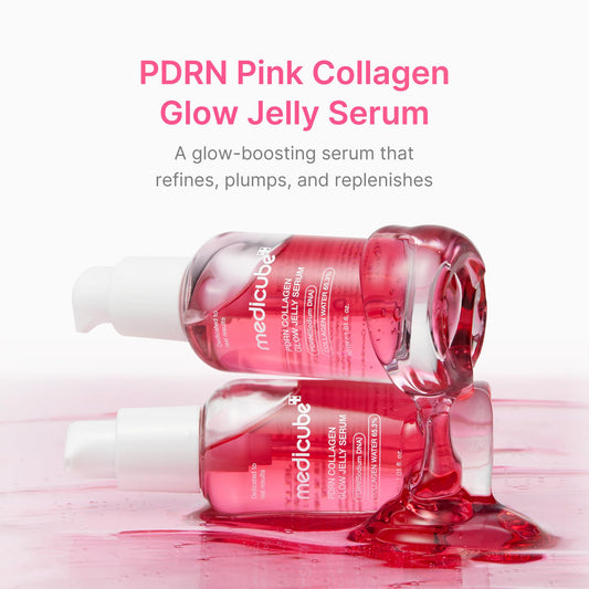 Texture close-up of Medicube PDRN Pink Glow Jelly Serum for smooth application