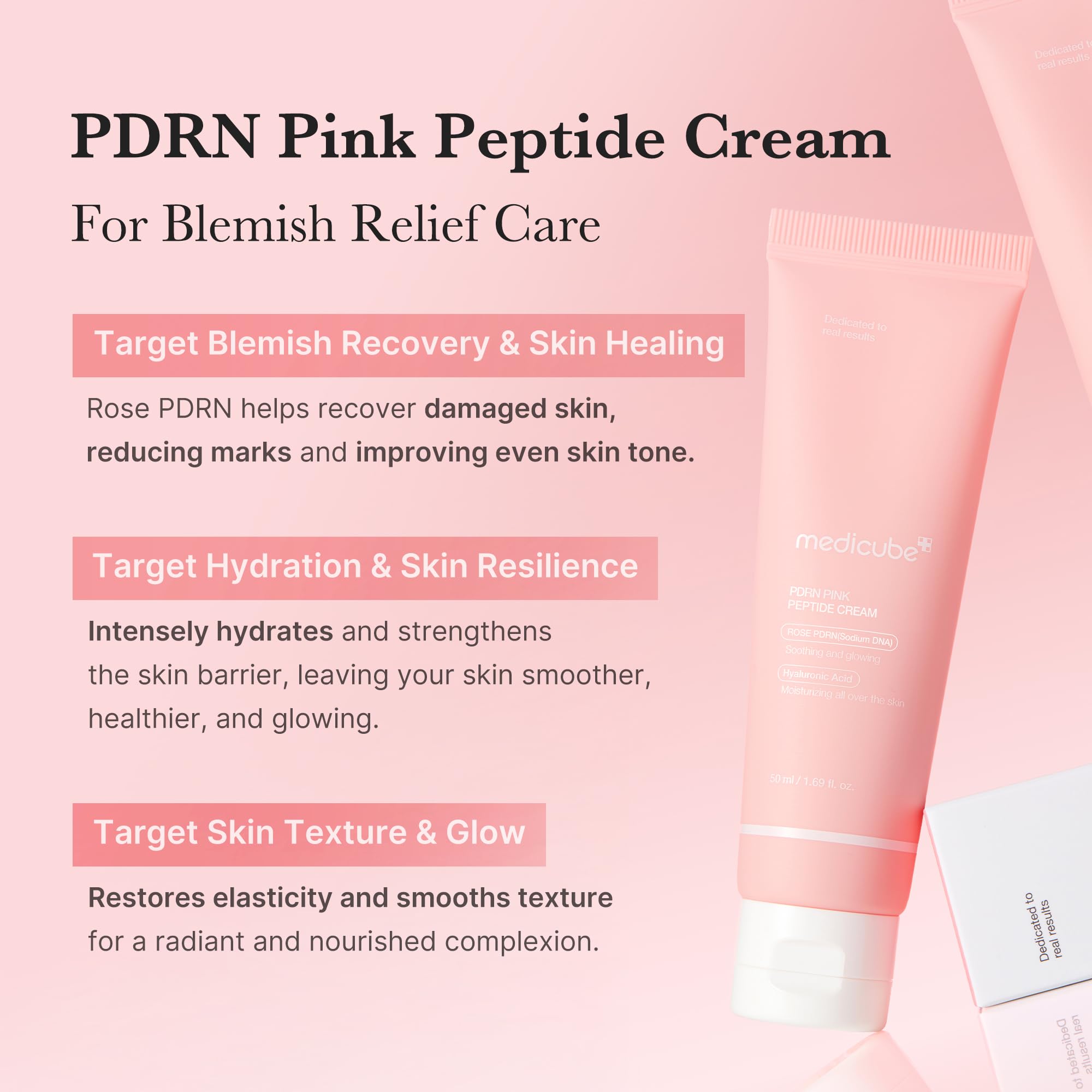 Medicube PDRN Rose DNA formula being applied to skin for nourishment