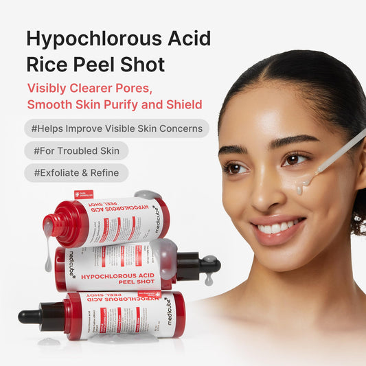 Medicube Peel Shot dispense drops demonstrate precise application for pores.