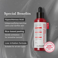 Medicube Peel Shot HOCl closeup illustrates calming, purifying action.