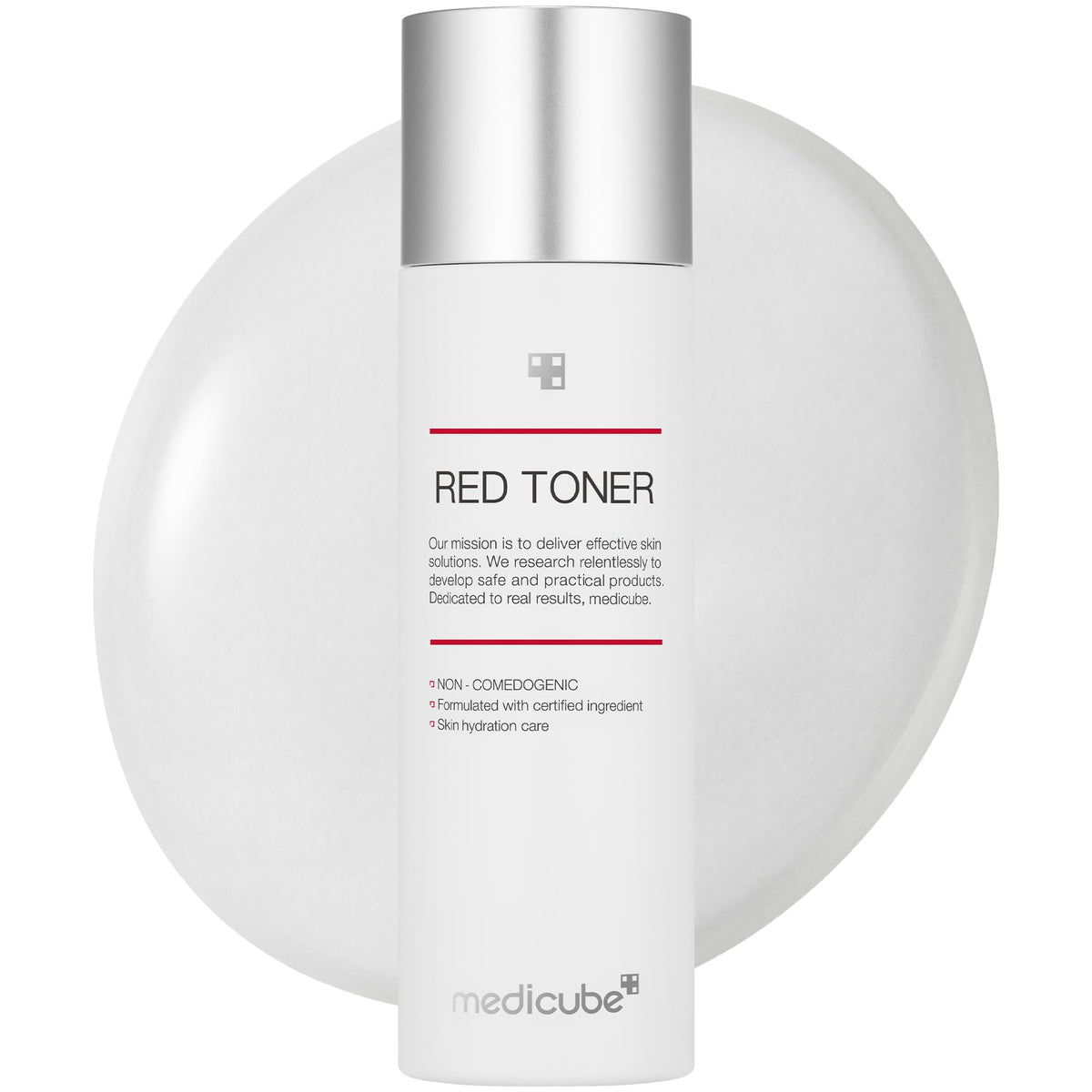 Medicube Red Toner 2.0 bottle front for gentle acne-prone care.