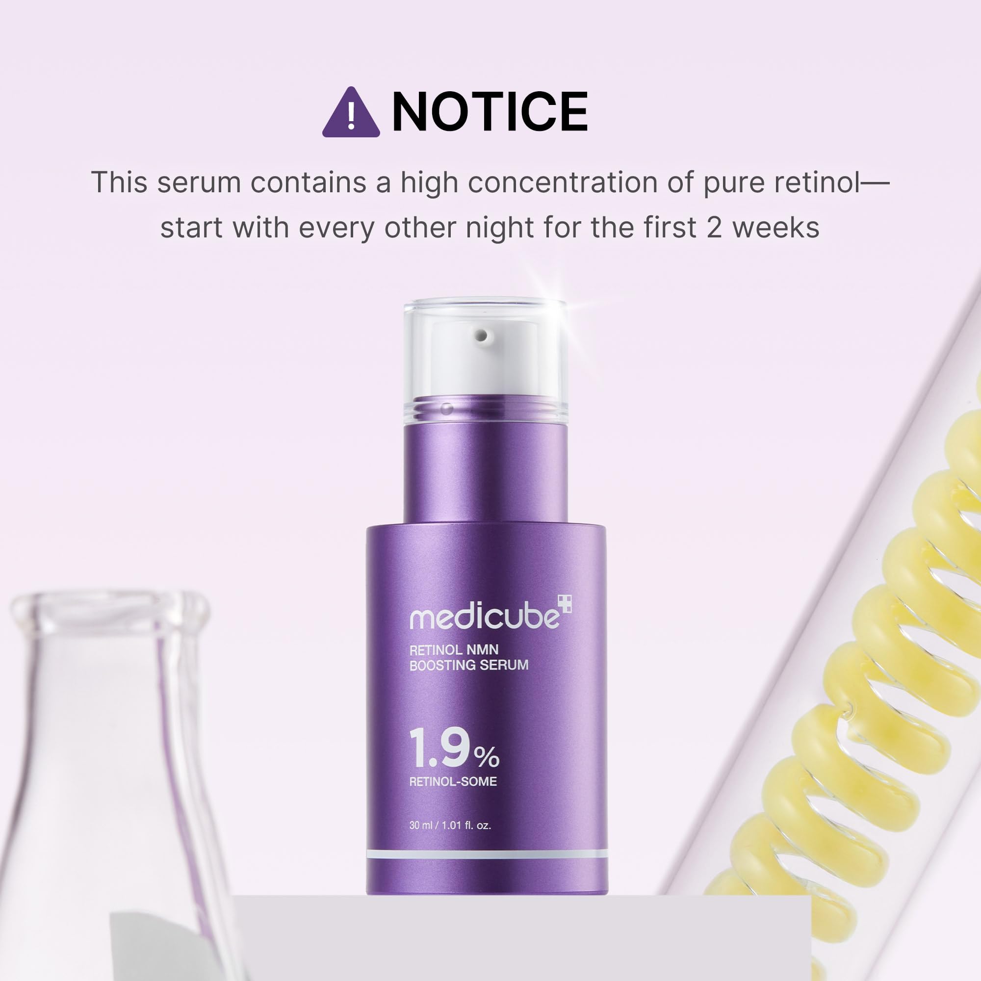Medicube Retinol Boosting Serum ingredients label with peptides and vitamins
