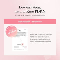 Medicube Rose PDRN Toner on skin showing easy absorption and calming feel.